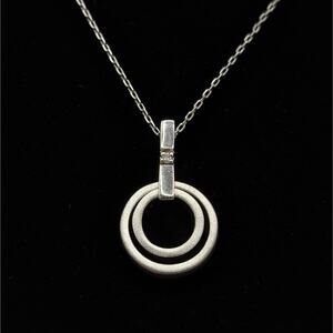 Hot Diamonds Signed Sterling Silver 925 Diamond Accent Circles Pendant Necklace